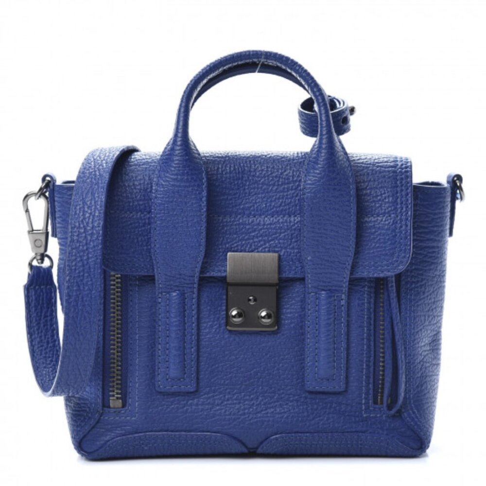 3.1 Phillip Lim Women's Textured Calfskin Mini Pashli Satchel in Colbalt